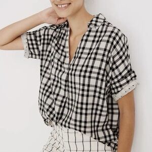 Madewell Courier Button-Back Shirt in Double-Faced Plaid good condition size xxs